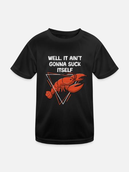 Il ne va pas se sucer drôle d’écrevisse cajun - T-shirt sport Enfant - noir - Devant