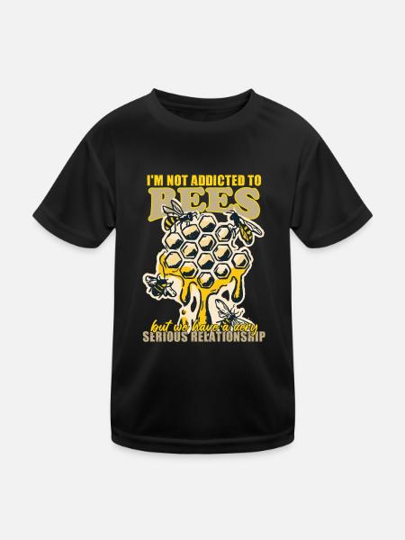 Imkerei Nektar Honig Imkerei Wabe - Kinder Funktions-T-Shirt - Schwarz - Vorne