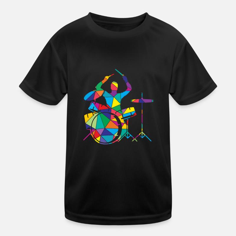 Low Poly Musikalisches Polygon Trommel Kinder Funktions-T-Shirt