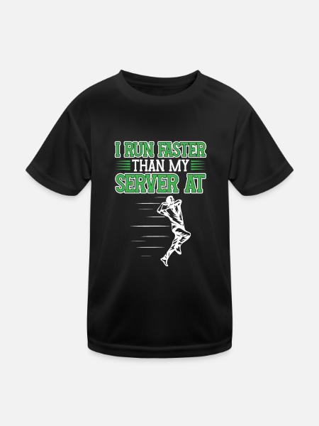 I run faster on the cricket field - Kids Functional T-Shirt - black - Front