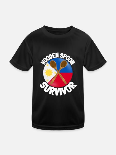 J’ai survécu à la cuillère de bois - Parenting - T-shirt sport Enfant - noir - Devant