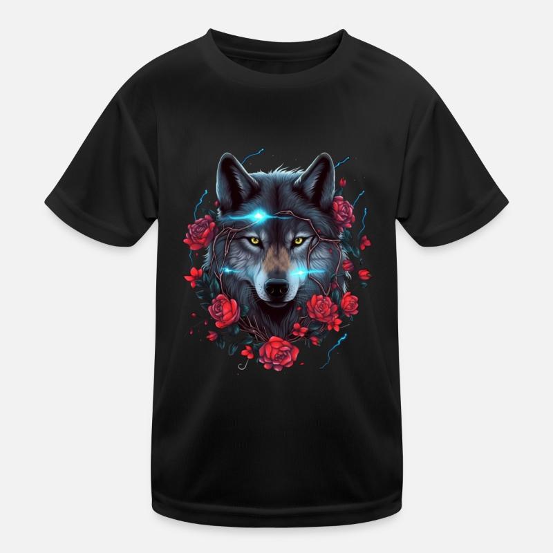 Foudre de loup et de roses T-shirt sport Enfant