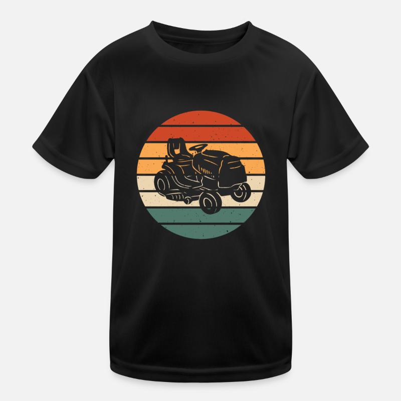 Retro tractor mower design Kids Functional T-Shirt