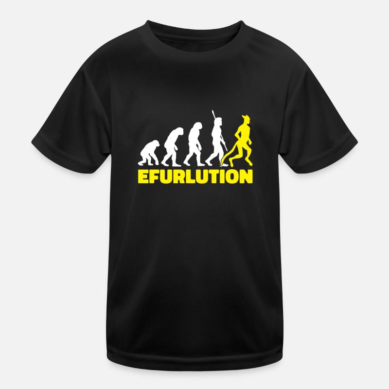 Furry Fandom Fursuits Evolution - Kinder Funktions-T-Shirt - Schwarz