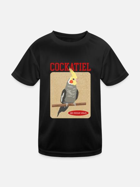 Nymphensittiche Vogel Vogelbesitzer Geschenk - Kinder Funktions-T-Shirt - Schwarz - Vorne
