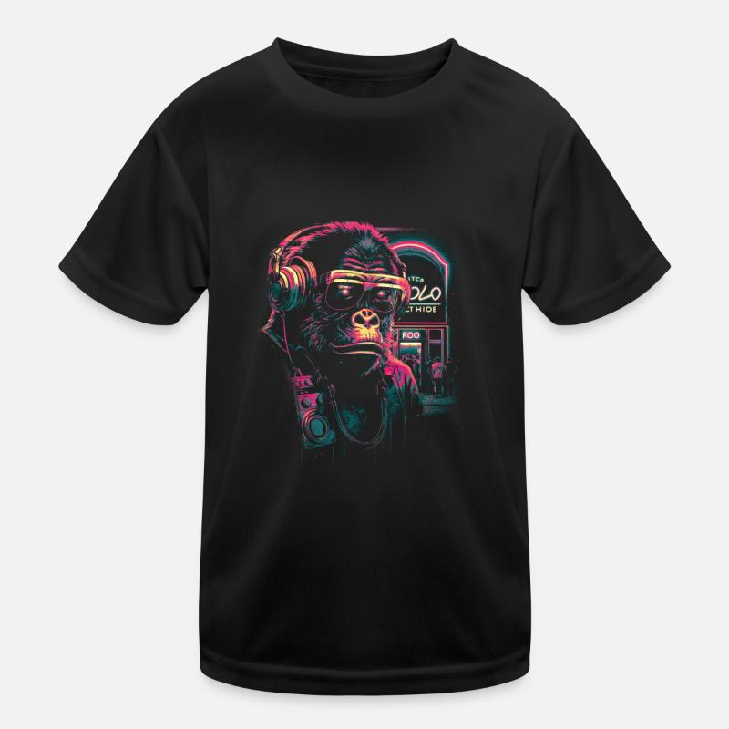 Neon-Gorilla Kinder Funktions-T-Shirt