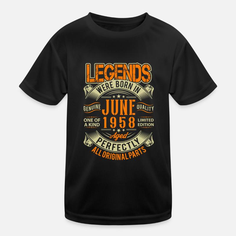1958 Juni Geburtstag Legende Kinder Funktions-T-Shirt