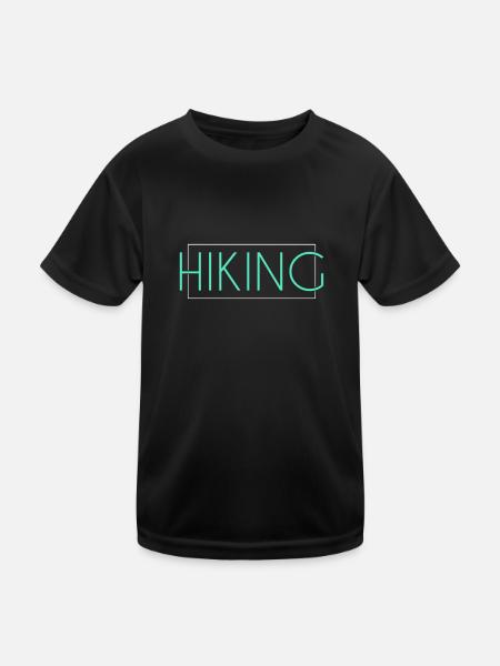 Hiking lettering - Kids Functional T-Shirt - black - Front