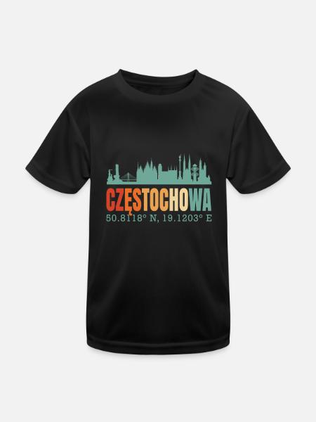 Pologne Czestochowa Skyline - T-shirt sport Enfant - noir - Devant