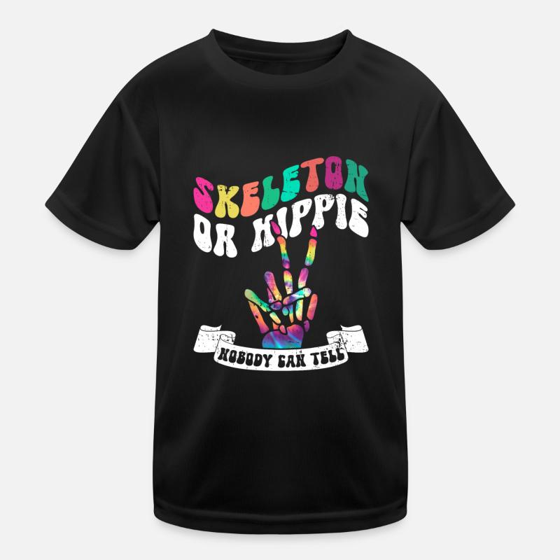 Skelett oder Hippie - Hippie Halloween Kinder Funktions-T-Shirt