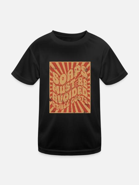 Les savons doivent être évités - costume hippie - T-shirt sport Enfant - noir - Devant