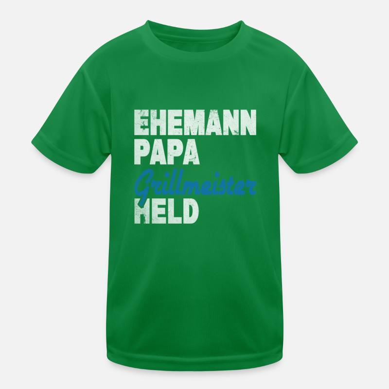 Ehemann Papa Grillmeister Held Kinder Funktions-T-Shirt