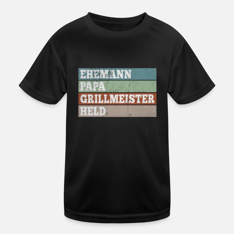 Ehemann Papa Grillmeister Held Kinder Funktions-T-Shirt