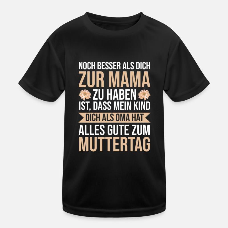 Mutter Muttertag Mama Großmutter Oma - Kinder Funktions-T-Shirt - Schwarz