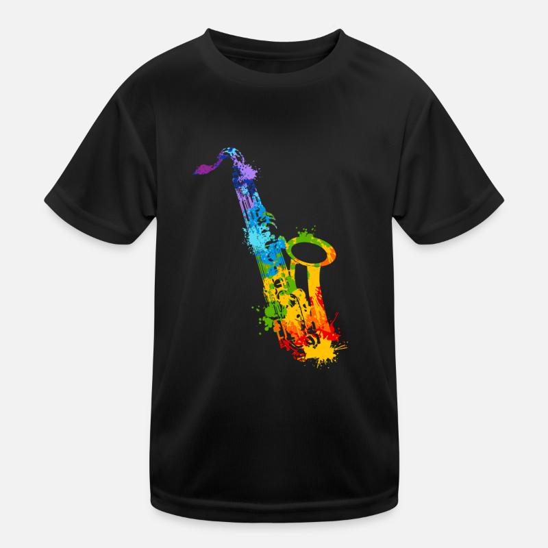 Splash Saxophon Kinder Funktions-T-Shirt