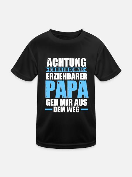Vater Vatertag Papa - Kinder Funktions-T-Shirt - Schwarz - Vorne