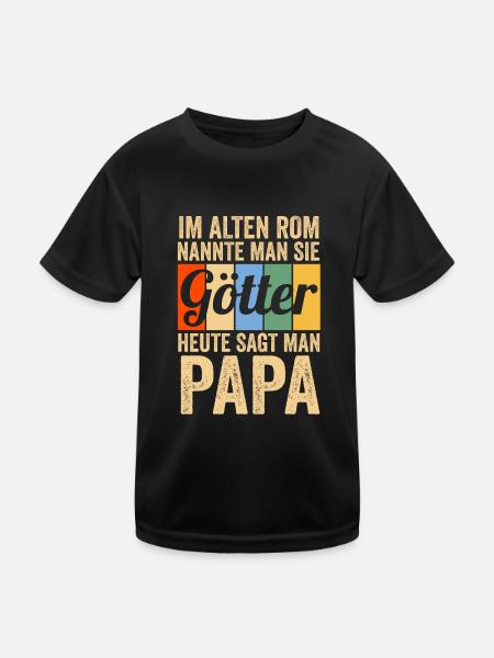 Vater Vatertag Papa - Kinder Funktions-T-Shirt - Schwarz - Vorne