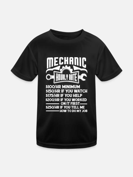 Mechanic Mechanic Hourly Rate - Kids Functional T-Shirt - black - Front