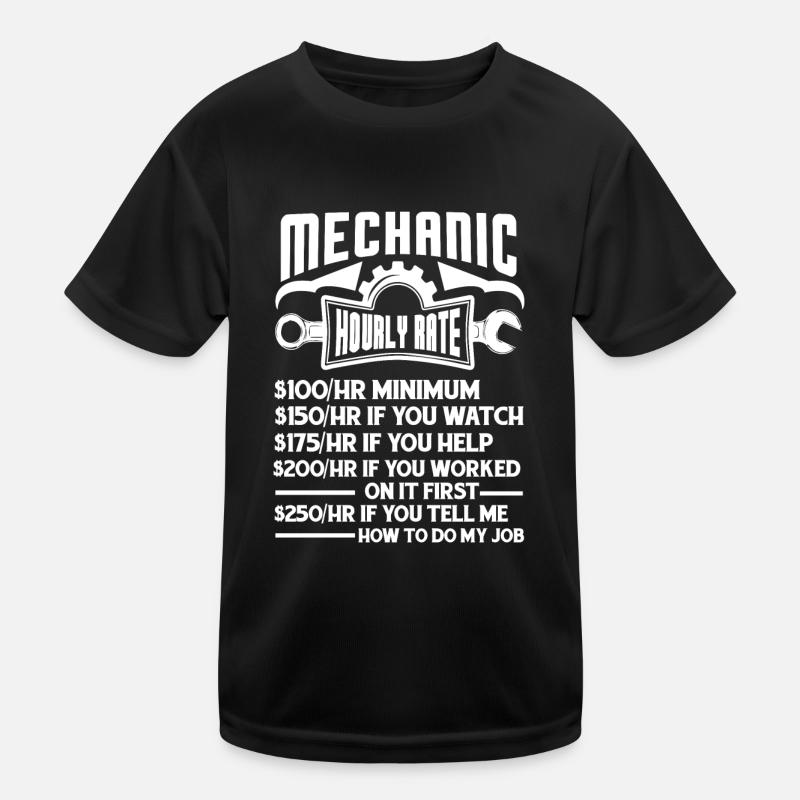 Mechanic Mechanic Hourly Rate Kids Functional T-Shirt