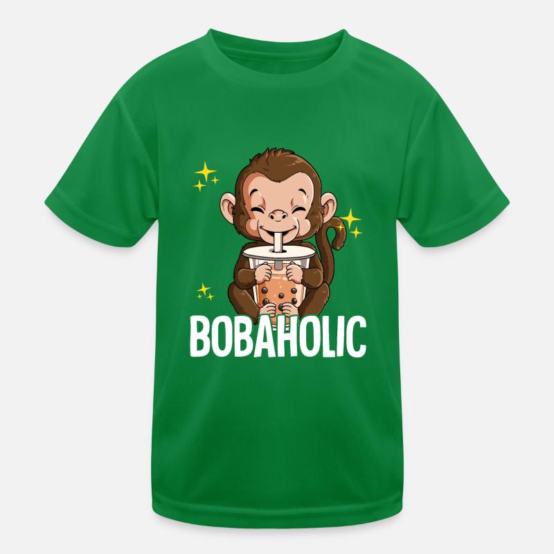 Bubble Tea Monkey Boba Tea Bobaholic T-shirt sport Enfant