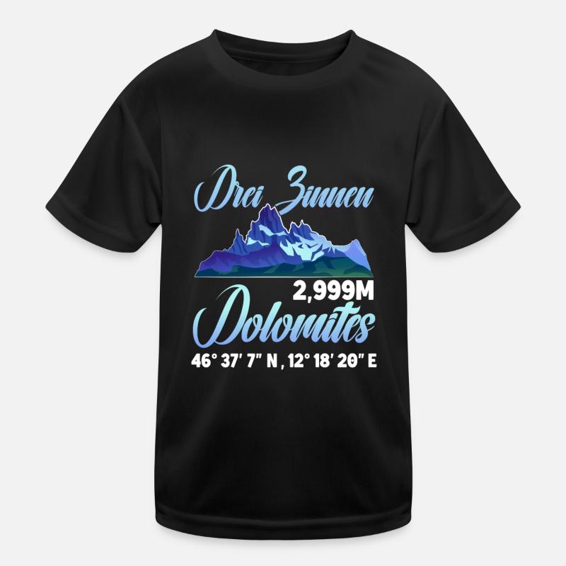 Drei Zinnen Dolomiten Kletterer Kinder Funktions-T-Shirt