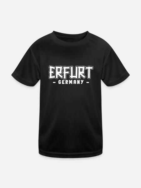 Erfurterin Erfurter Erfurt - Kinder Funktions-T-Shirt - Schwarz - Vorne