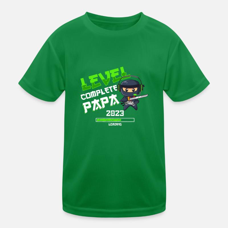 Level Complete PAPA 2023 Loading Gaming Ninja Kinder Funktions-T-Shirt