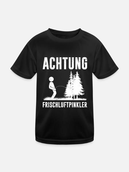 Warnung lustig Wanderer und Bergsteiger Berge - Kinder Funktions-T-Shirt - Schwarz - Vorne