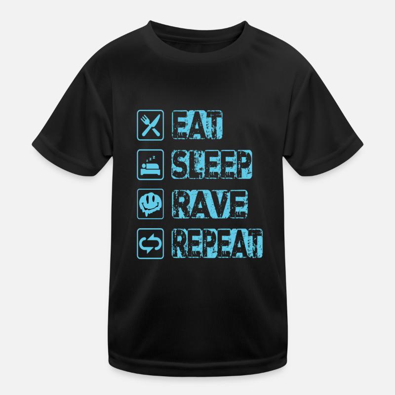 Eat Sleep Rave Repeat Kinder Funktions-T-Shirt
