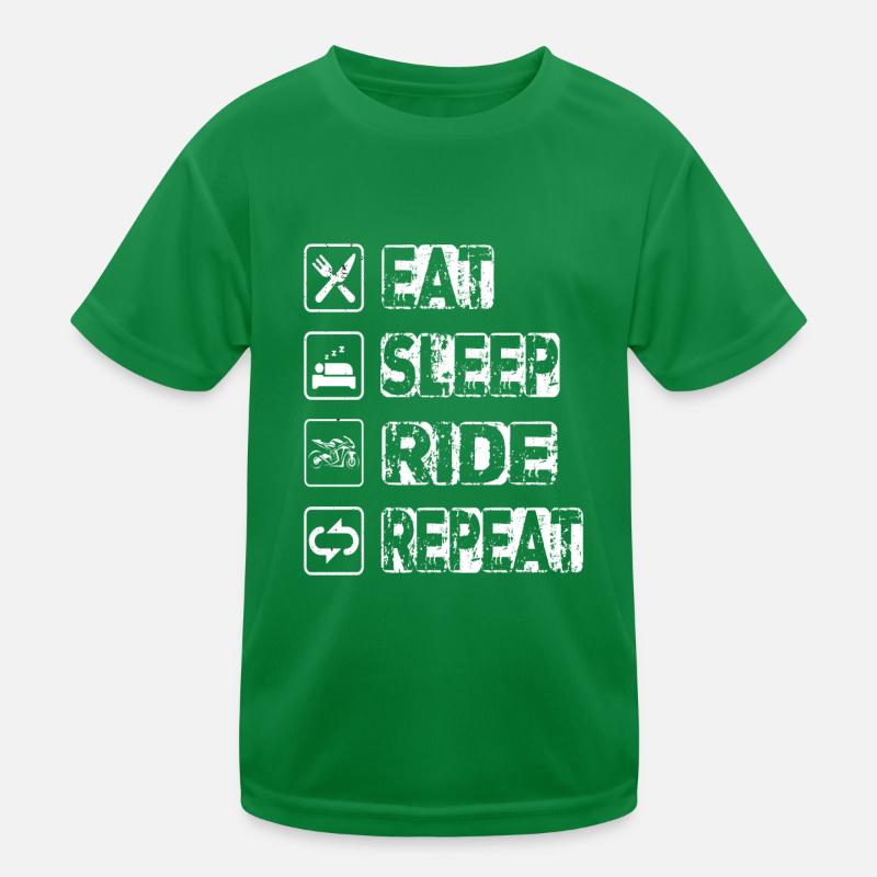 Eat Sleep Ride Repeat Kids Functional T-Shirt