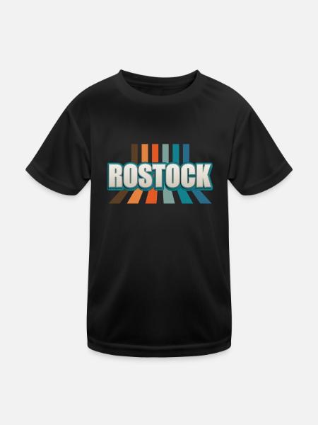Rostockerin Rostocker Rostock - Kinder Funktions-T-Shirt - Schwarz - Vorne