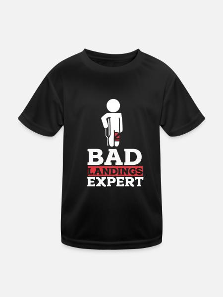 Ein Bein Witz Humor Geschenk - Kinder Funktions-T-Shirt - Schwarz - Vorne