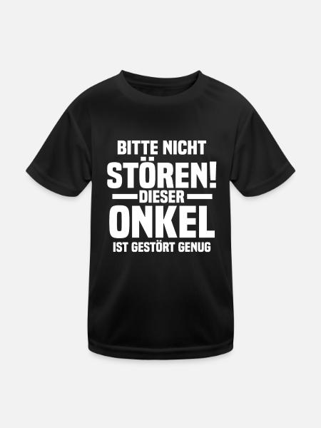 Patenonkel Onkel - Kinder Funktions-T-Shirt - Schwarz - Vorne