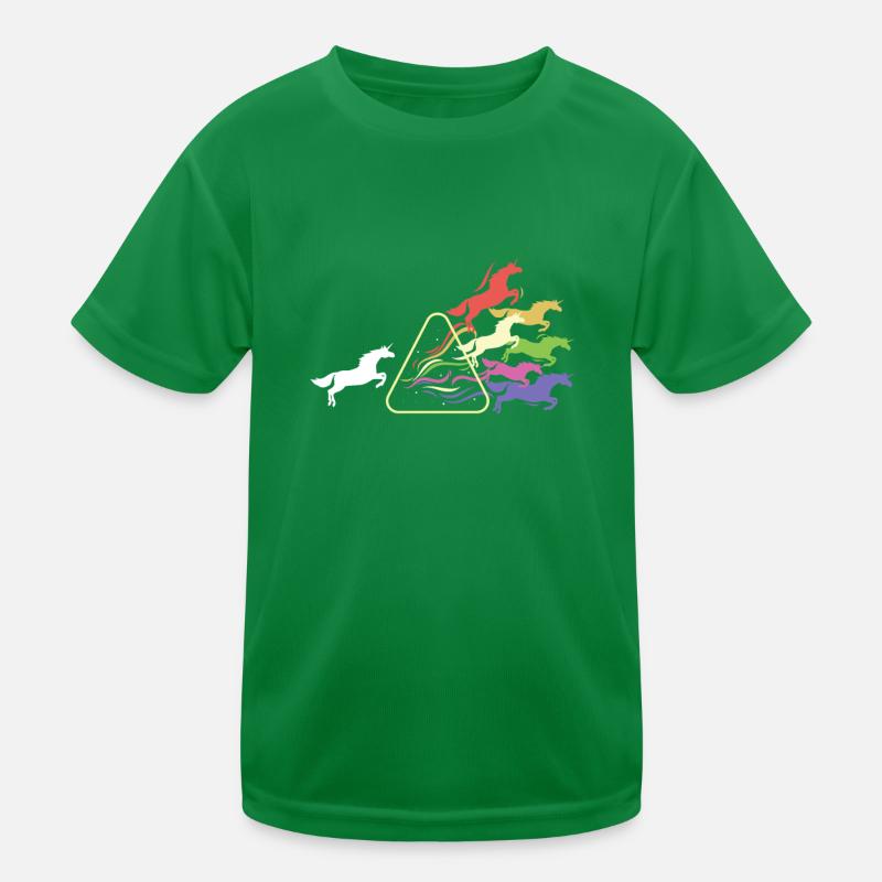 Prism Unicorn Light Triangle Light Spectrum Kids Functional T-Shirt