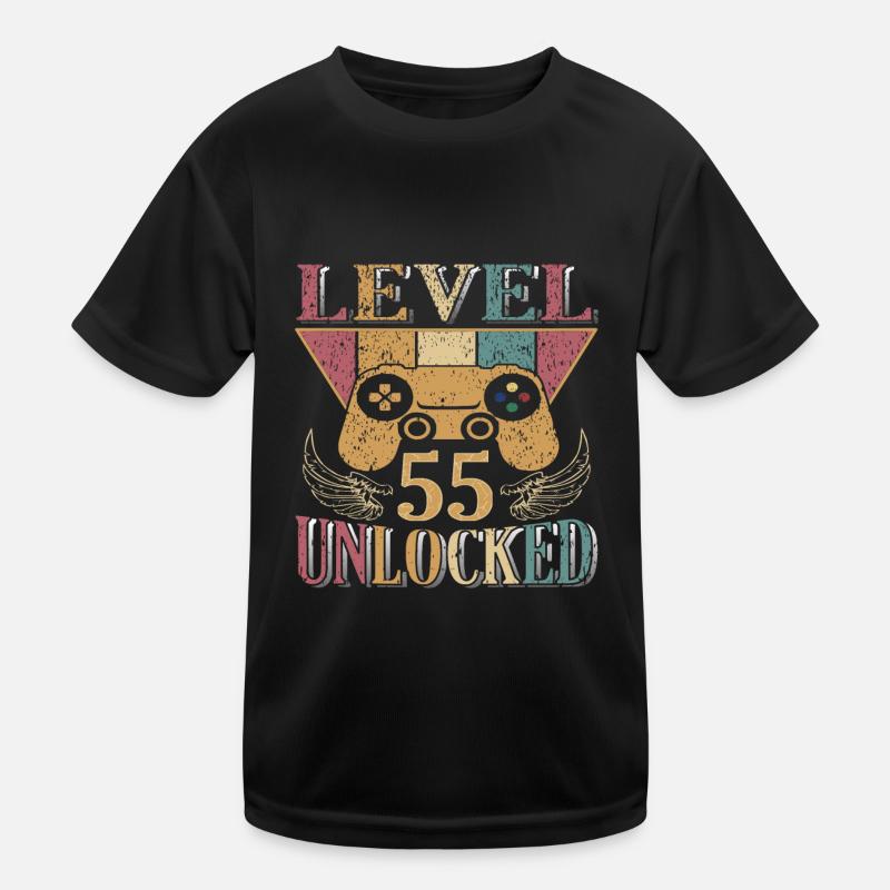 Level 55 Unlocked Kids Functional T-Shirt