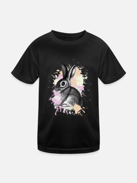 Rabbit Rabbit - Kids Functional T-Shirt - black - Front