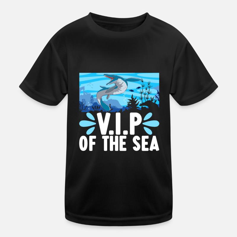 Mosasaurus Dinosaurier - Kinder Funktions-T-Shirt - Schwarz
