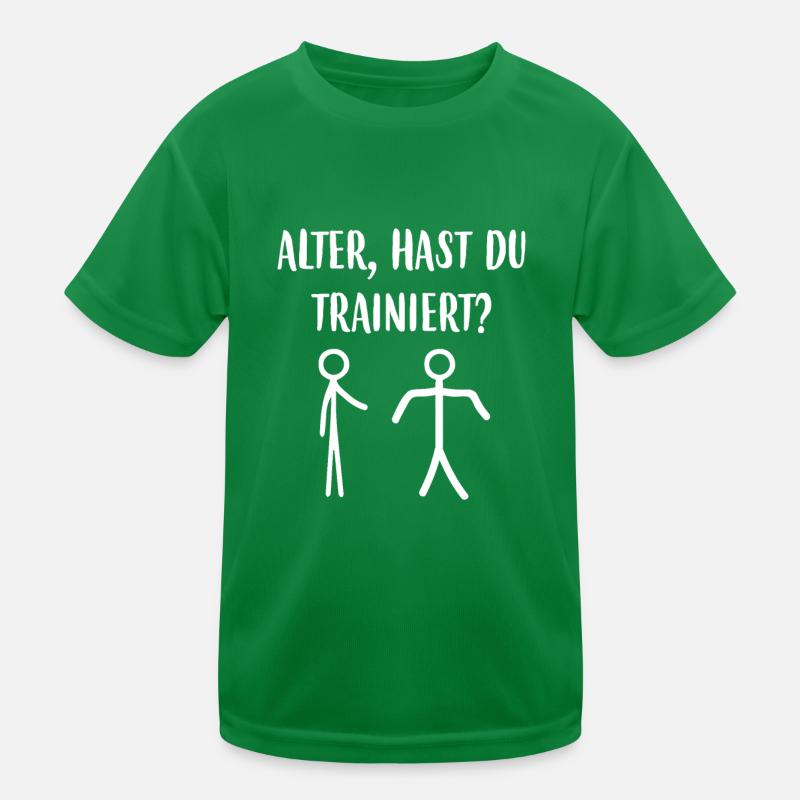 Alter Hast Du Trainiert Bodybuilder Strichmännchen Kinder Funktions-T-Shirt