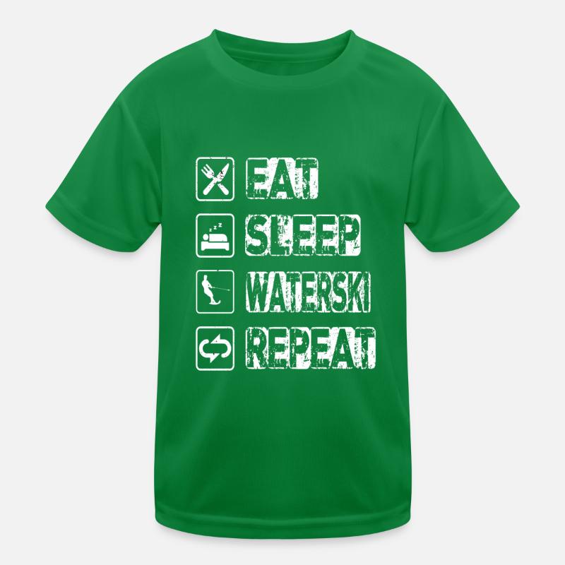 Eat Sleep Waterski Repeat Kids Functional T-Shirt