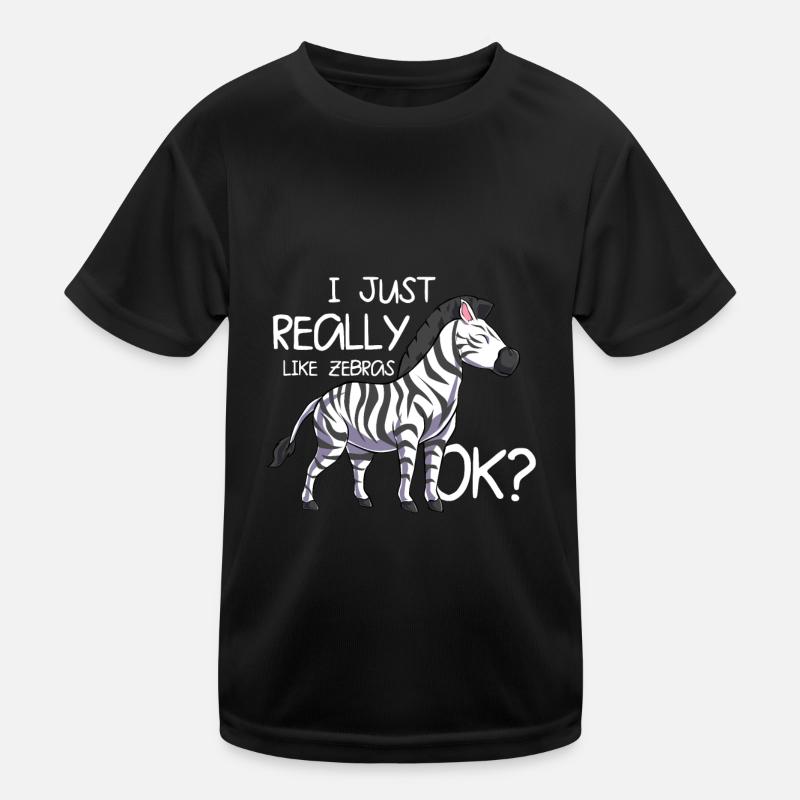 Zebra - Kinder Funktions-T-Shirt - Schwarz
