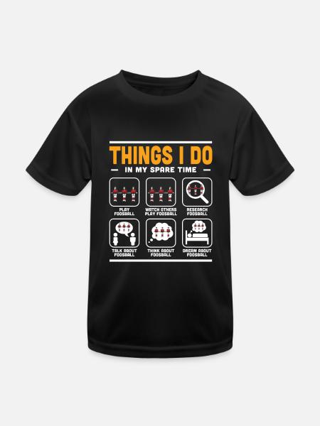 Things I Do In My Spare Time Foosball Table Soccer - Kids Functional T-Shirt - black - Front