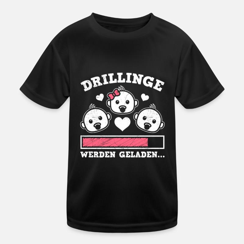 Drillinge werden geladen 2024 Triplets Kinder Funktions-T-Shirt