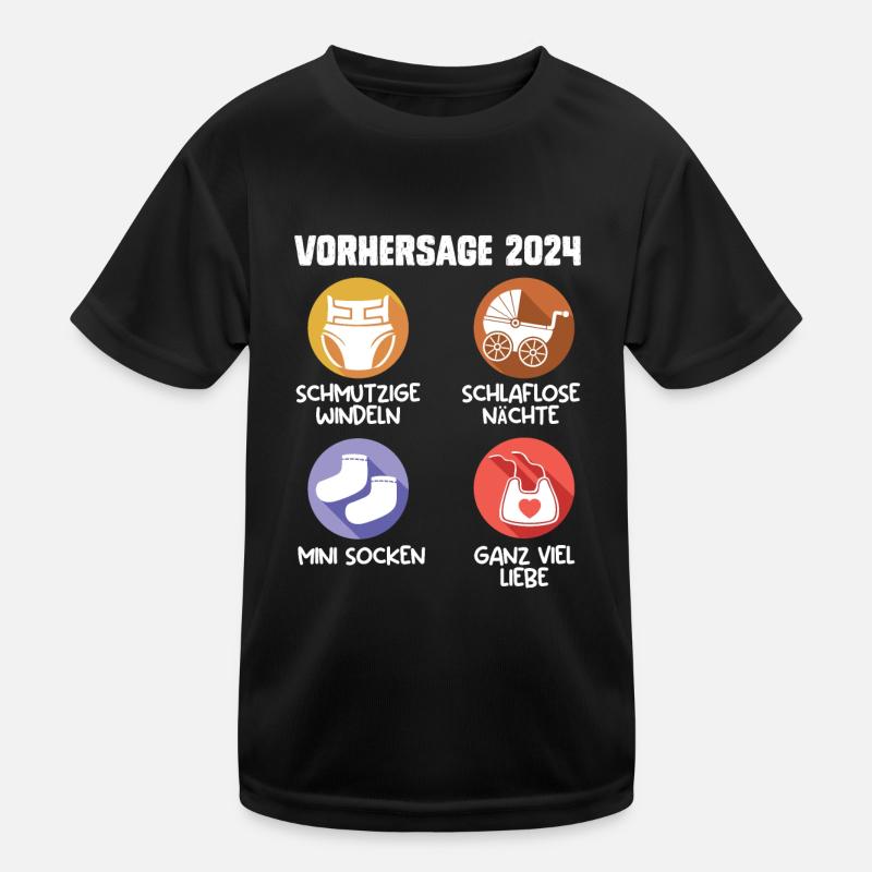 Baby Vorhersage 2024 werdende Mama 2024 Kinder Funktions-T-Shirt