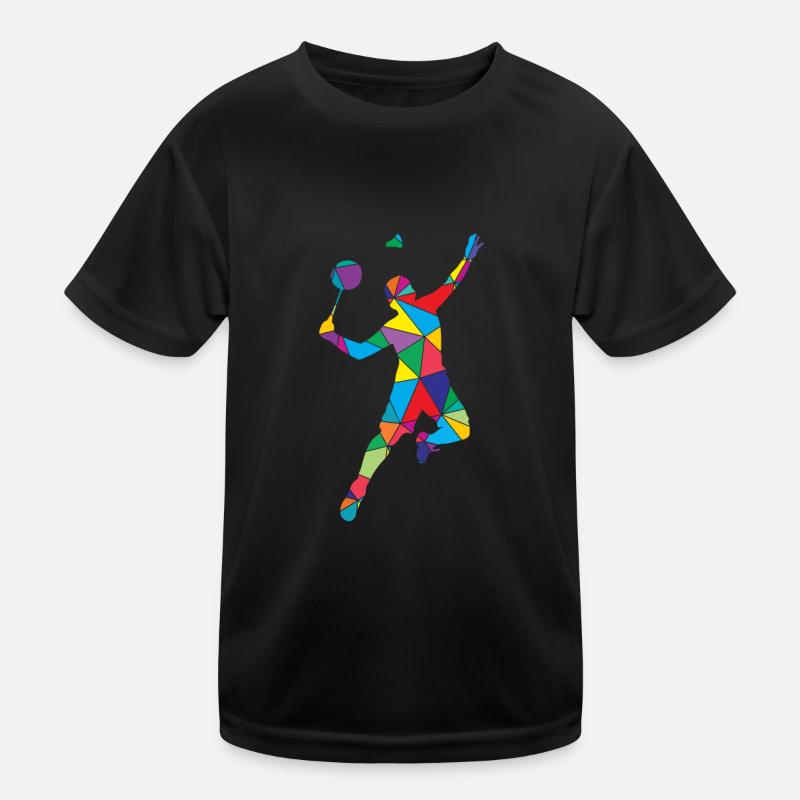 Shuttlecock Polygon Badminton Kids Functional T-Shirt