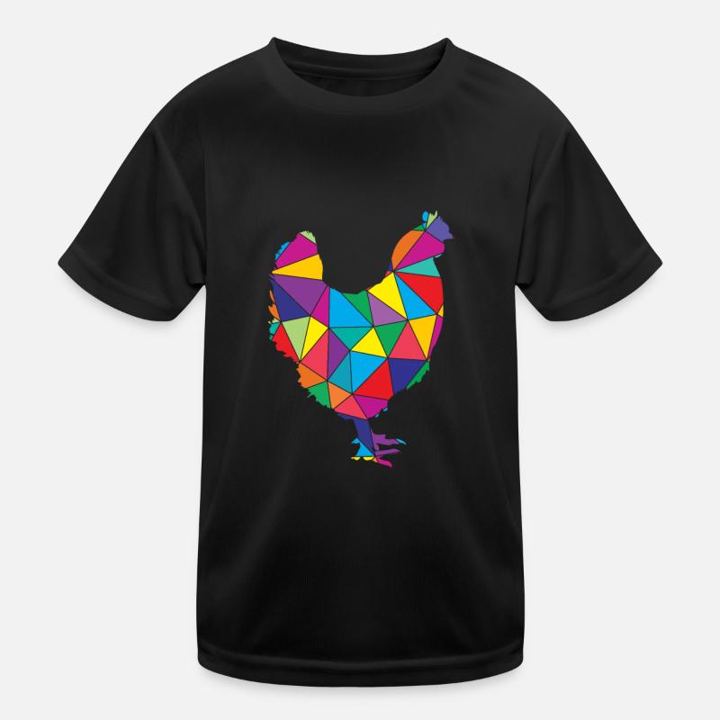 Poulet à faible poly géométrie Poulet T-shirt sport Enfant