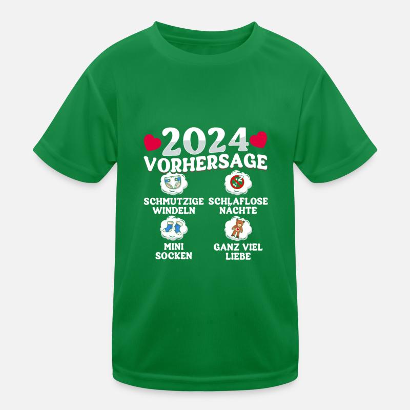 Baby Vorhersage 2024 werdende Mutter 2024 Kinder Funktions-T-Shirt