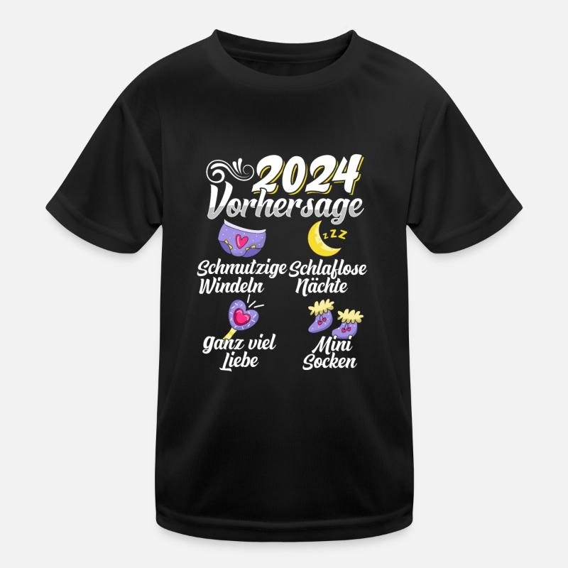 Baby Vorhersage 2024 werdende Mutter 2024 Kinder Funktions-T-Shirt