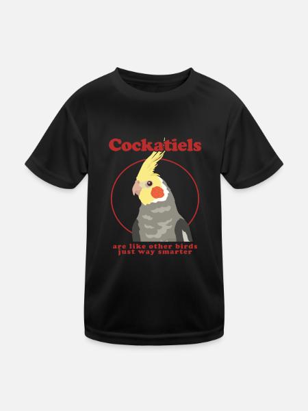 Cockatiels Bird Bird Owner Gift - Kids Functional T-Shirt - black - Front