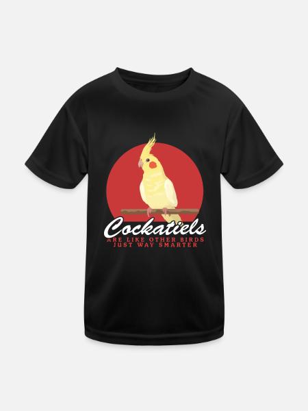 Nymphensittich Vogelbesitzer Geschenk - Kinder Funktions-T-Shirt - Schwarz - Vorne