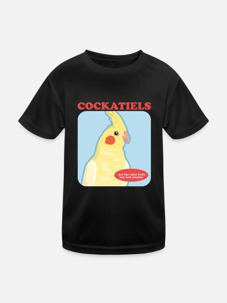 Nymphensittiche Vogelbesitzer Geschenk - Kinder Funktions-T-Shirt - Schwarz - Vorne